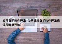 如何自学软件开发（0基础想自学软件开发应该从哪里开始）