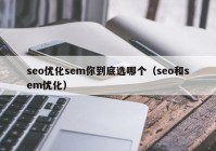 seo优化sem你到底选哪个（seo和sem优化）