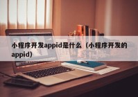 小程序开发appid是什么（小程序开发的appid）