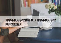 自学手机app软件开发（自学手机app软件开发教程）