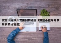 微信小程序开发用到的语言（微信小程序开发用到的语言是）