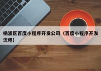杨浦区百度小程序开发公司（百度小程序开发流程）