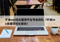 宁波seo优化服务平台专业团队（宁波seo关键词优化报价）